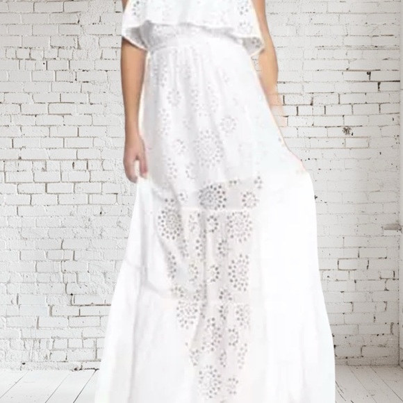 Michael Michael Kors Elegant White Eyelet Maxi Dress - Picture 5 of 8